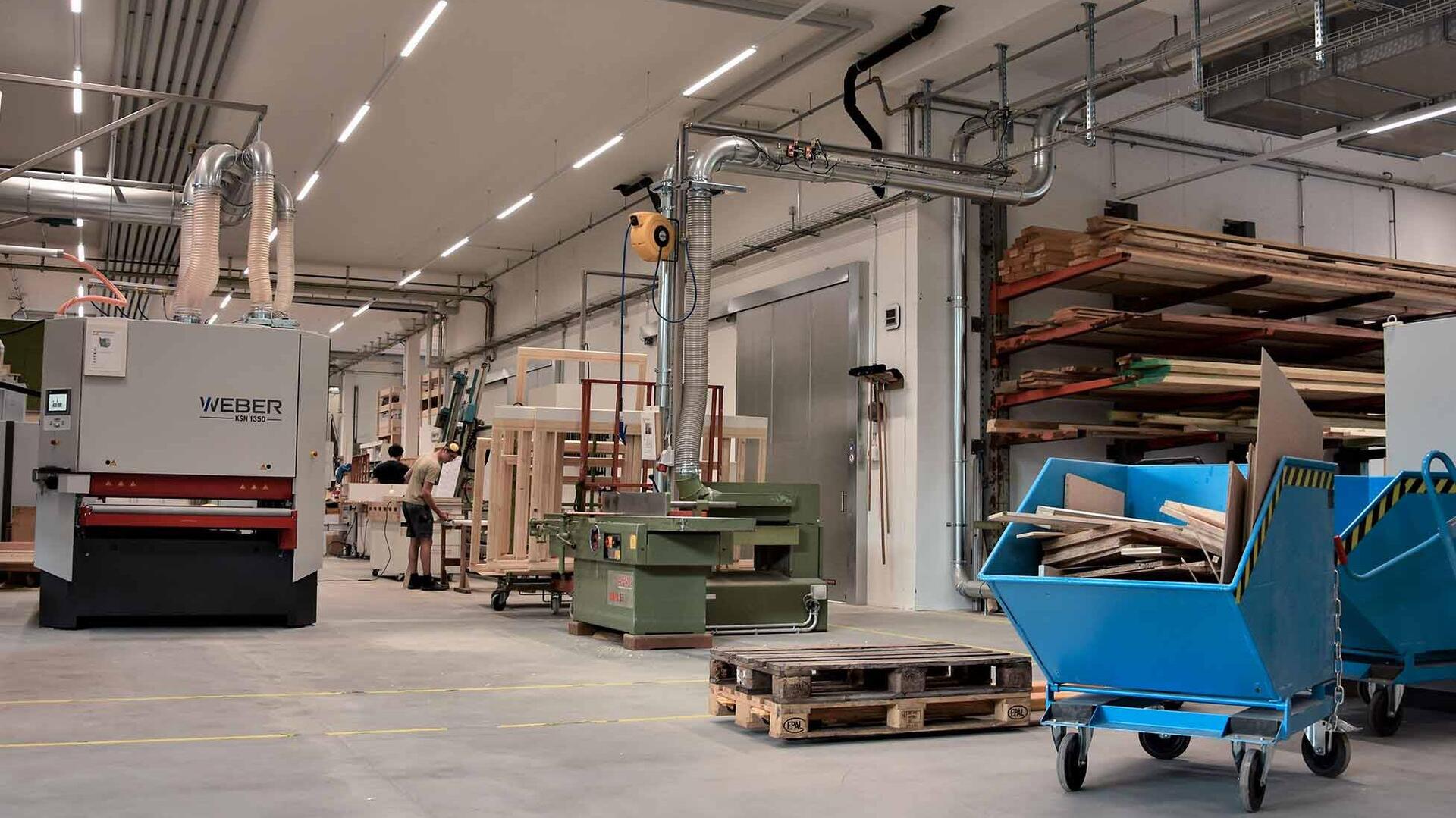 Produktion der Schreinerei Schürpf mit Energie-Monitoring der ecocoach AG